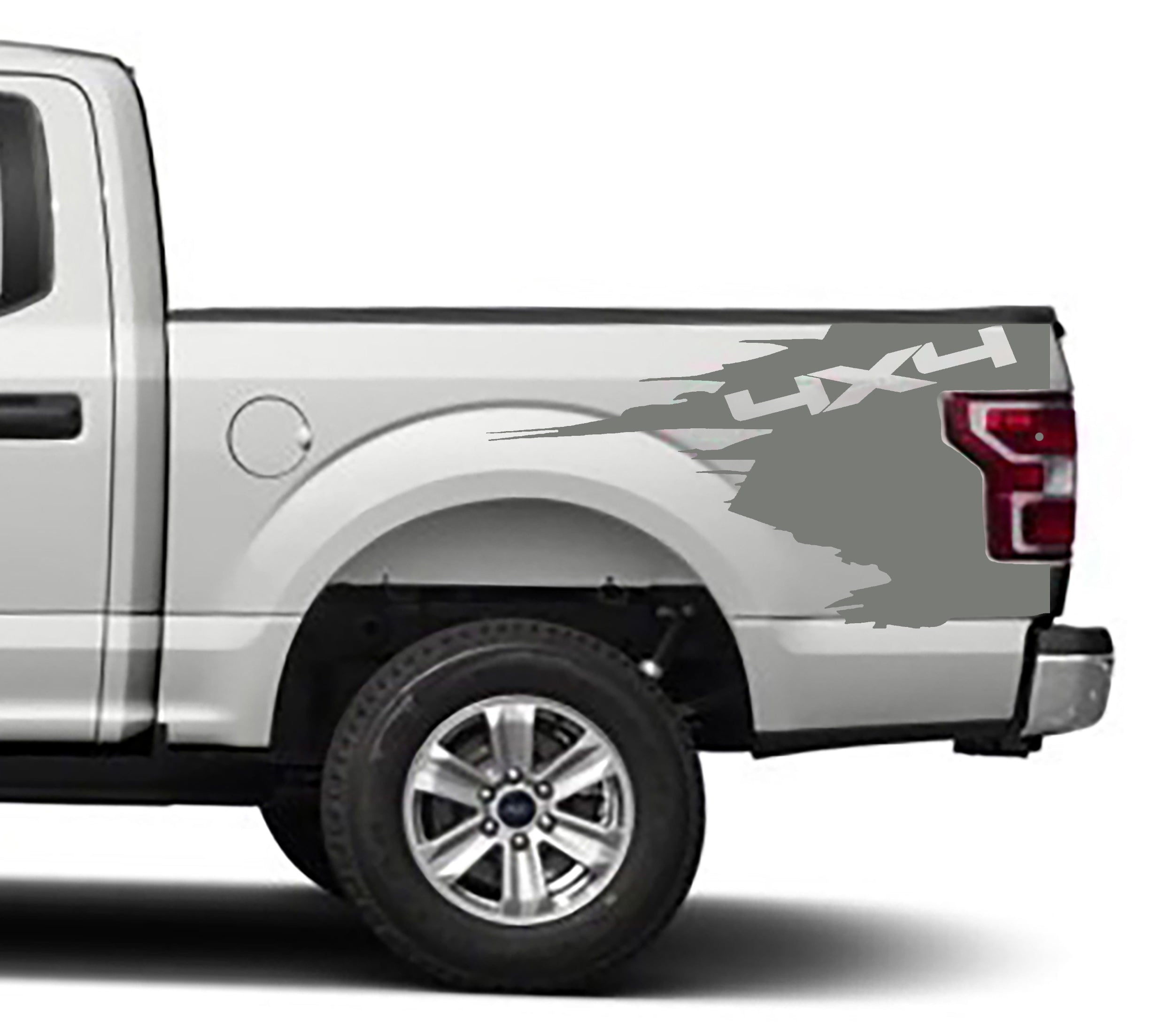 4x4 off road bed graphics for ford f 150 2015 to 2020 models gray