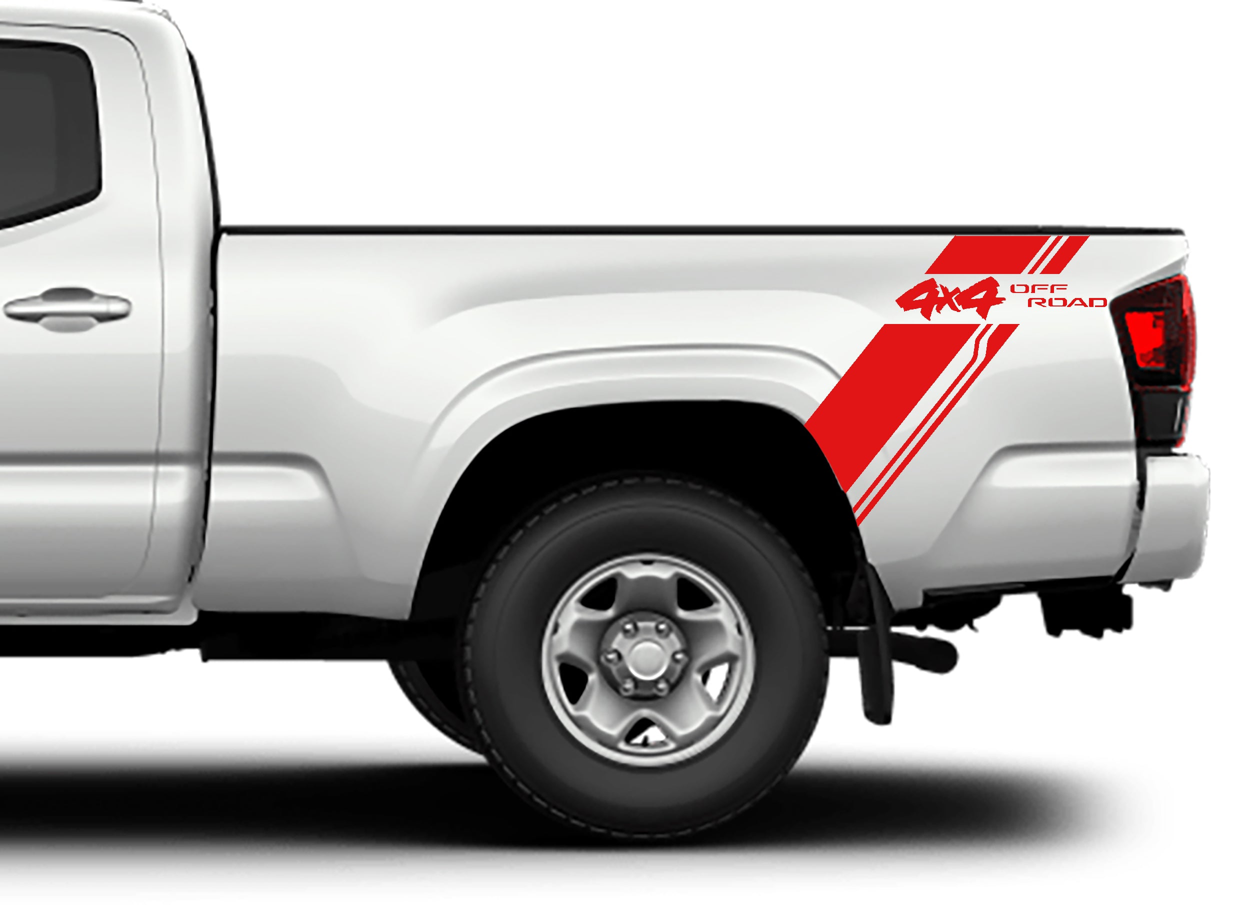 off road bed decals for toyota tacoma 2016 to 2023 models red