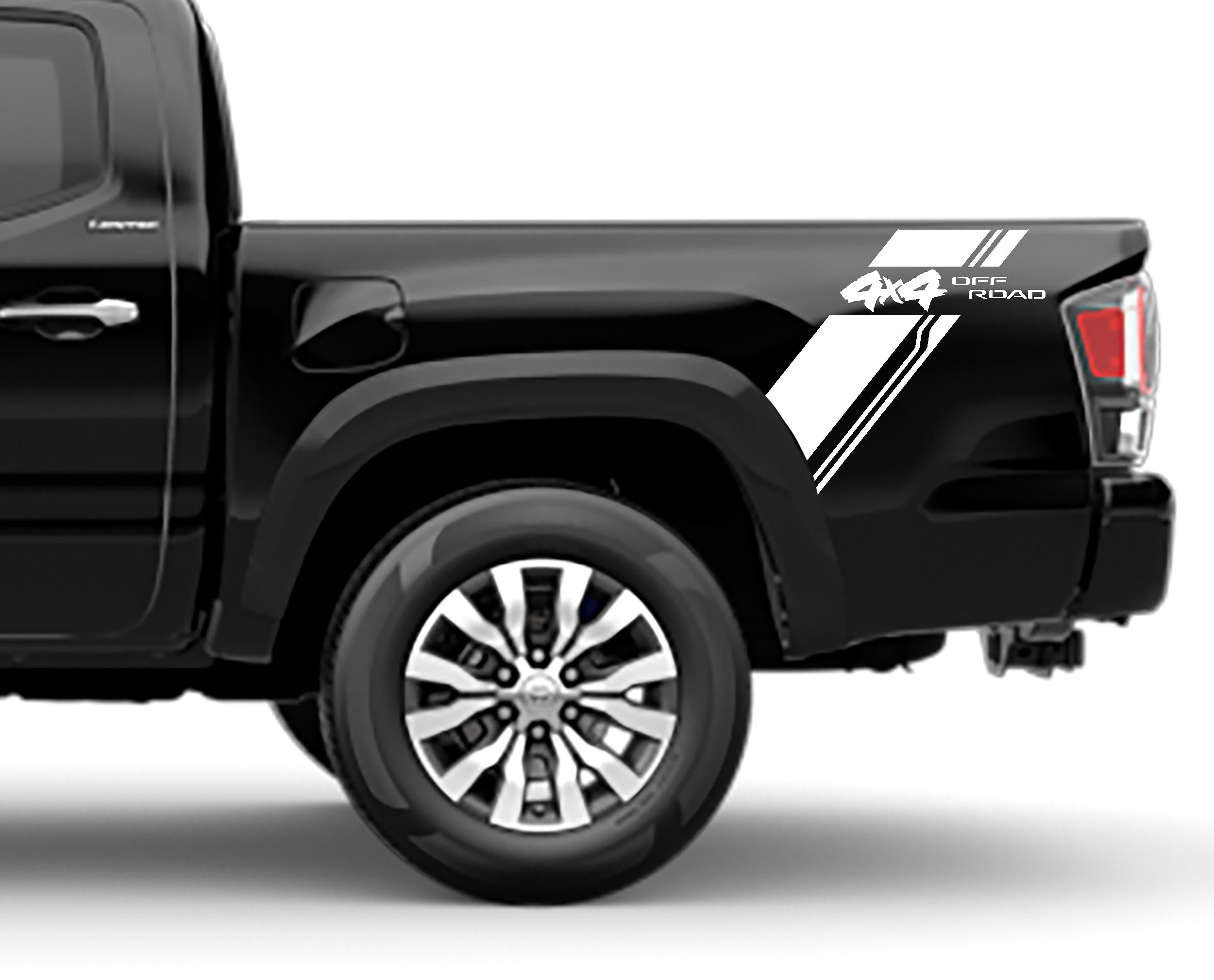 off road bed decals for toyota tacoma 2016 to 2023 models white
