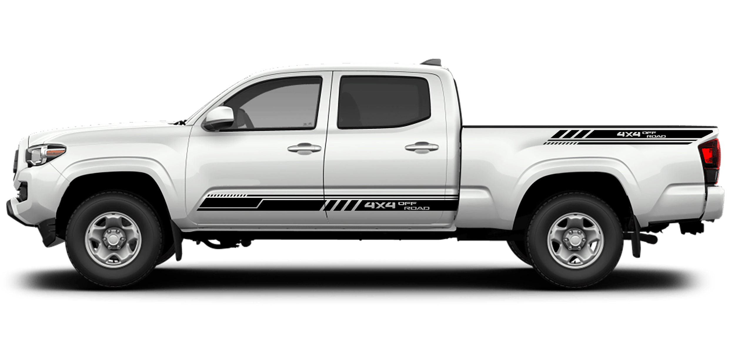 Toyota Tacoma 4x4 Off Road Rocker Stripes Bed Decals (Pair) : Vinyl Graphics Kit Fits (2016-2022)