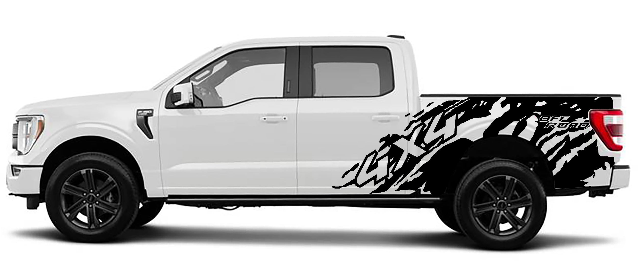 Ford F-150 4x4 Off Road Side Decals (Pair) : Vinyl Graphics Kit Fits (2021-2023)