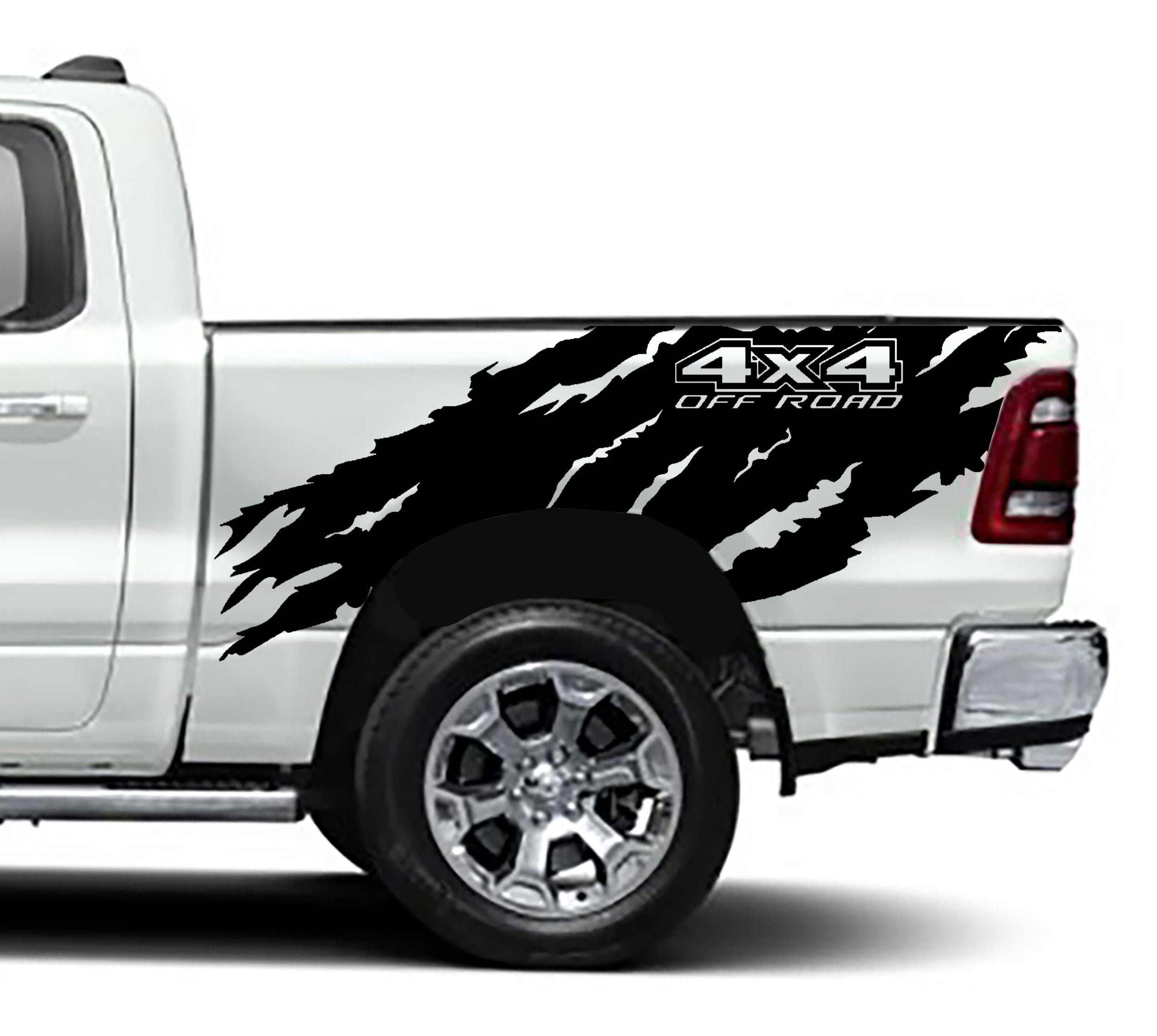 4x4 Off Road Mountains Truck Bed Decal Set Black Vinyl Stickers Decoration