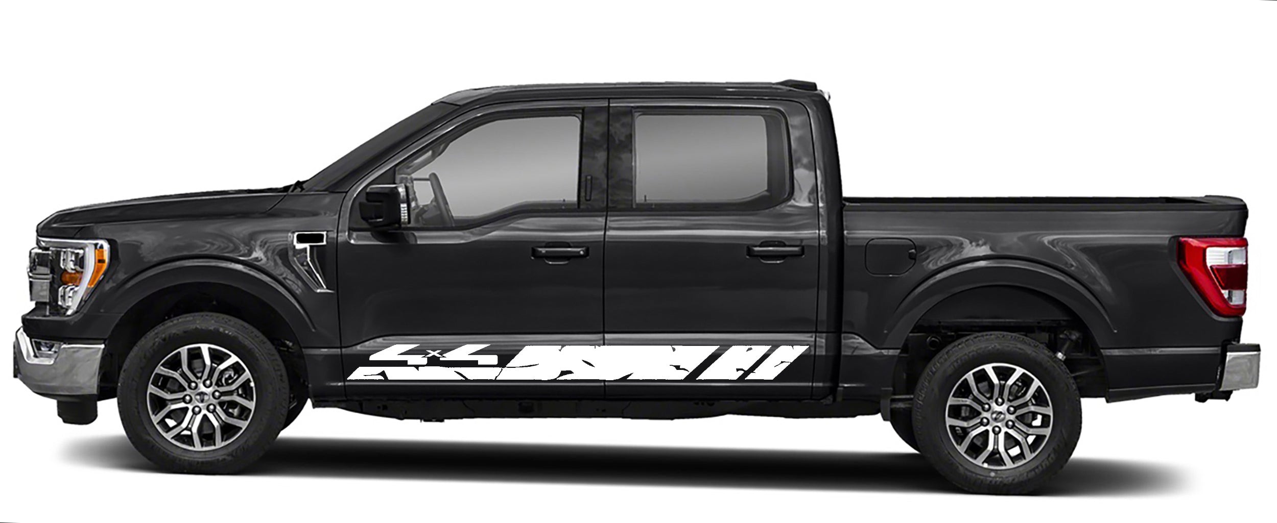 4x4 rocker panel stripes vinyl graphics for ford f 150 2021 to 2023 models white