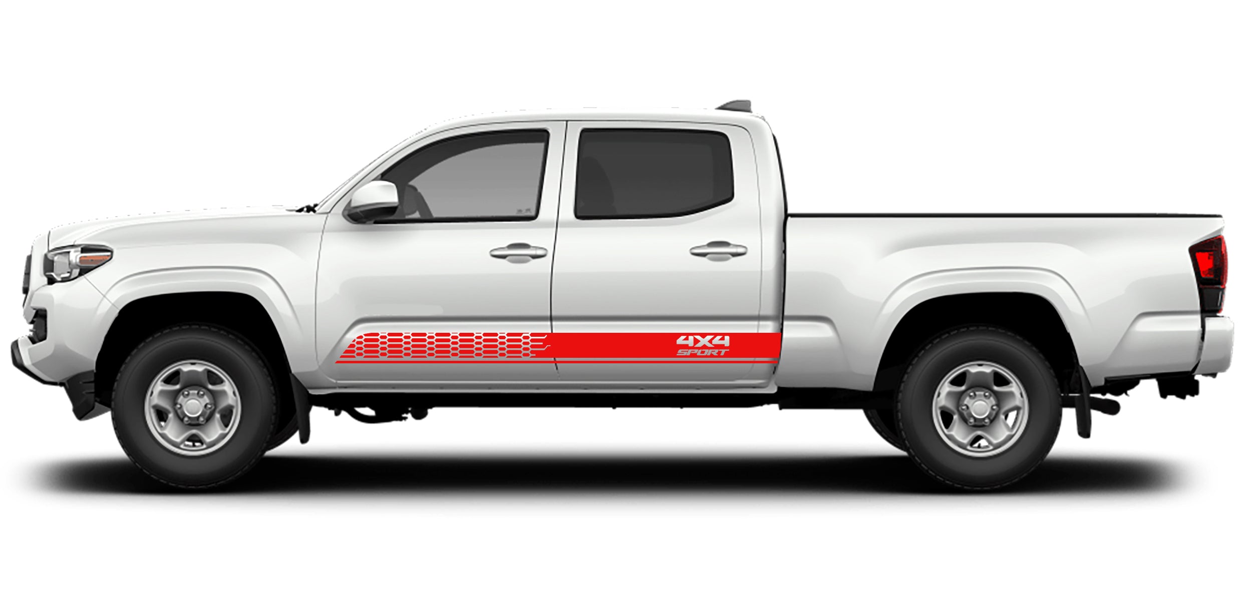 4x4 sport rocker stripes for toyota tacoma 2016 to 2023 models red