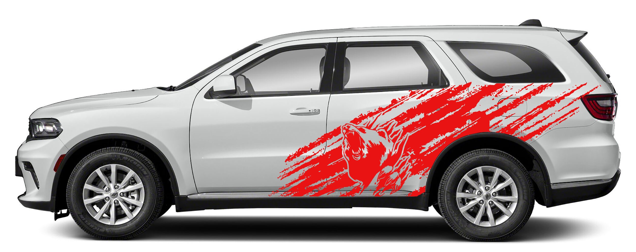 bear splash side graphics kit for dodge durango 2021 to 2024 models red