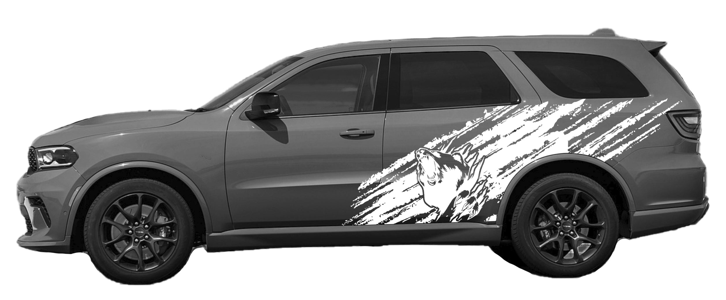 bear splash side graphics kit for dodge durango 2021 to 2024 models white