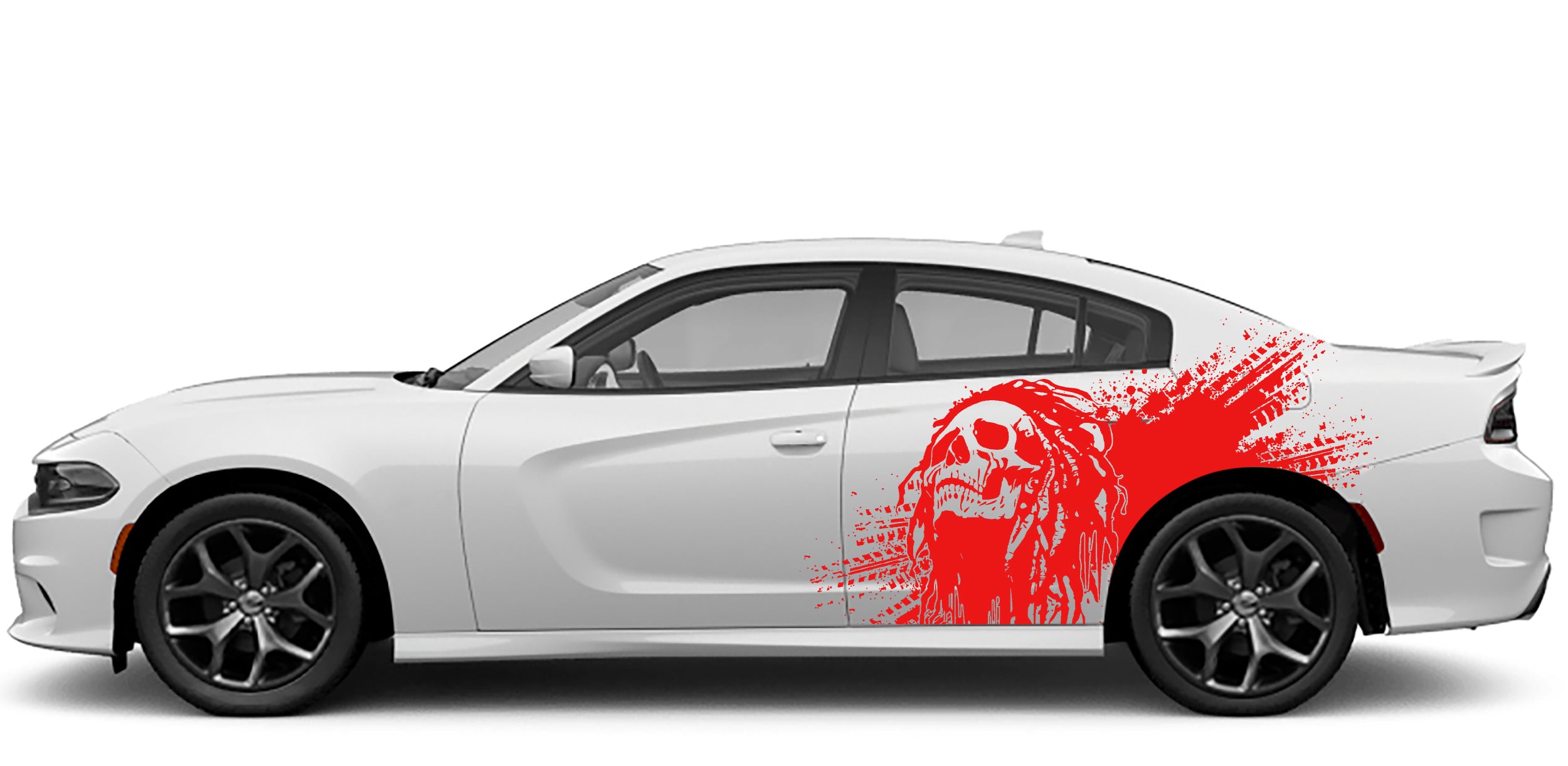 bob marley side graphics for dodge charger 2015 to 2023 models red