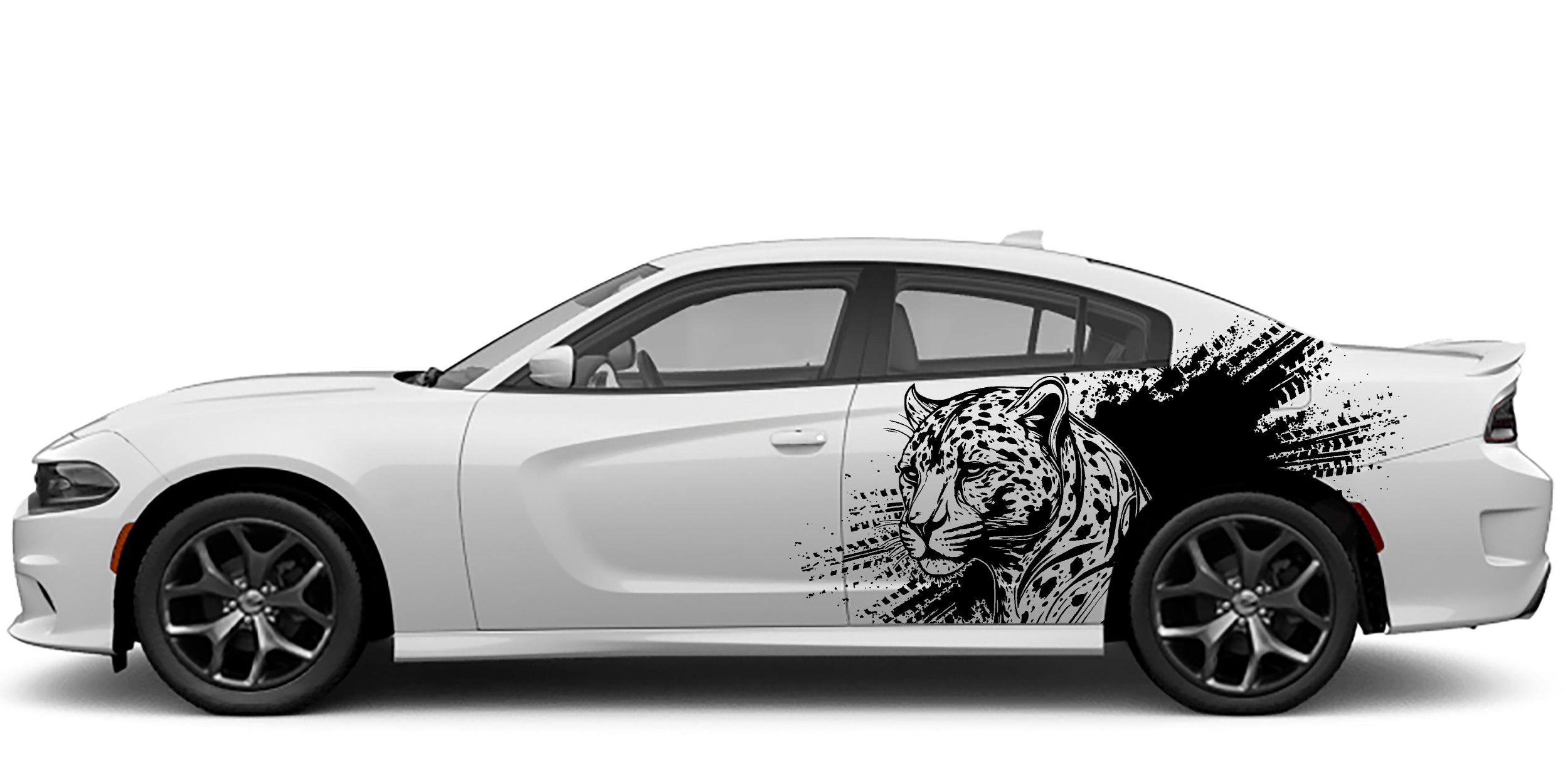 Dodge Charger Leopard Splash Side Decals (Pair) : Vinyl Graphics Kit Fits (2015-2023)