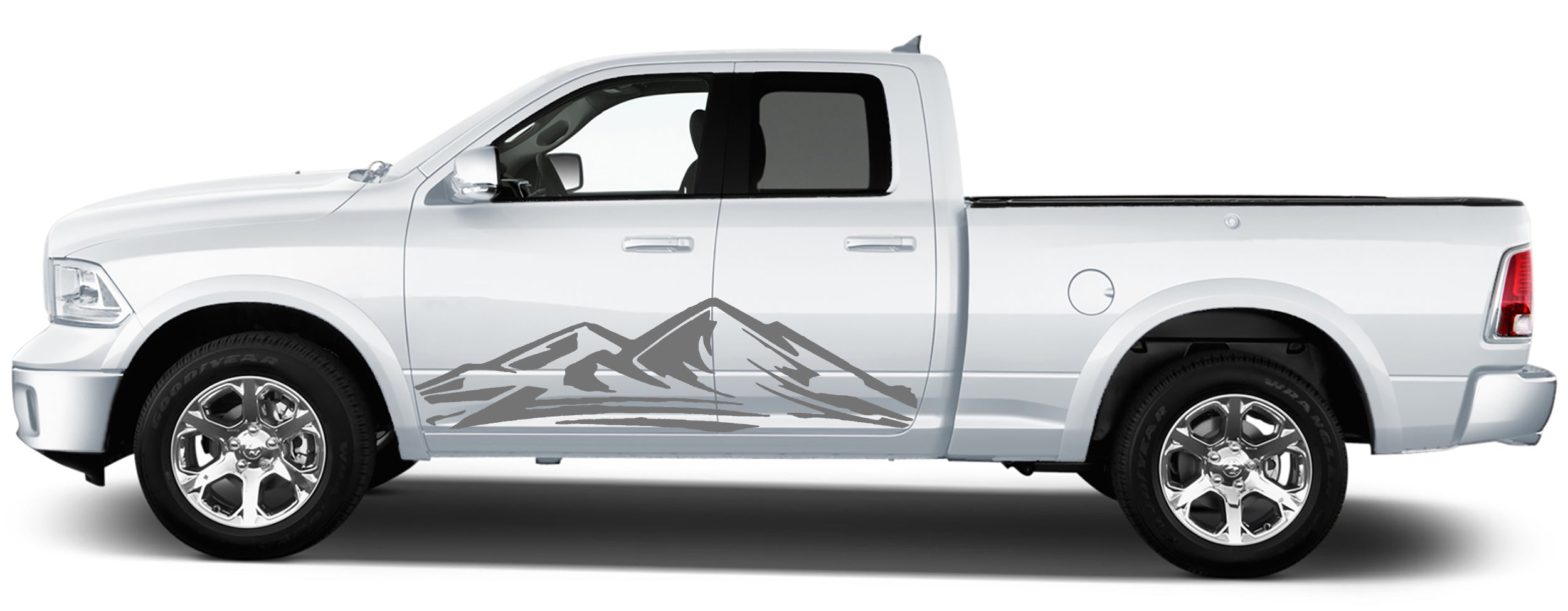 Mountain side graphics for dodge ram 2008 to 2018 models gray