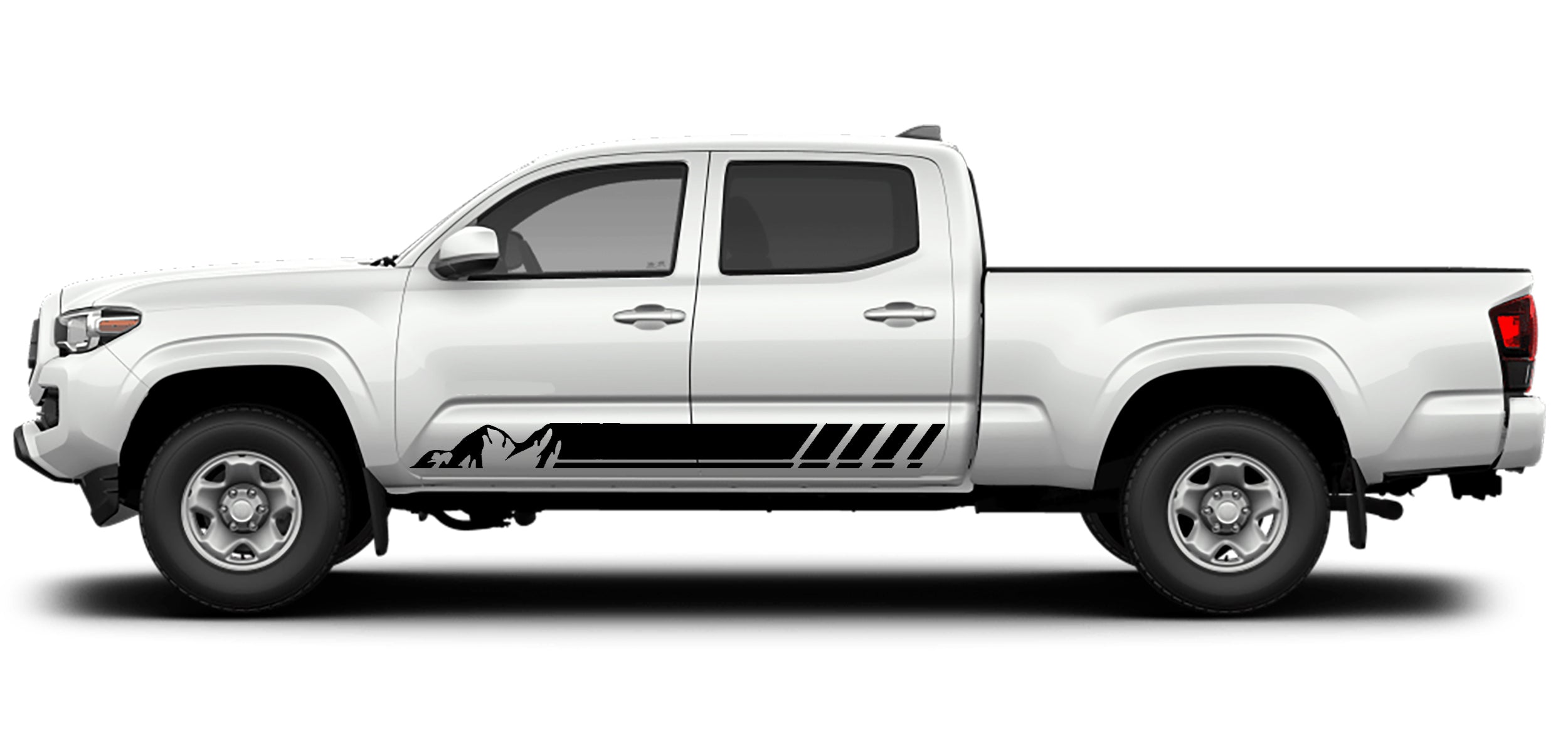 Toyota Tacoma Mountains Rocker Strobe Stripes (Pair) : Vinyl Graphics Kit Fits (2016-2022)