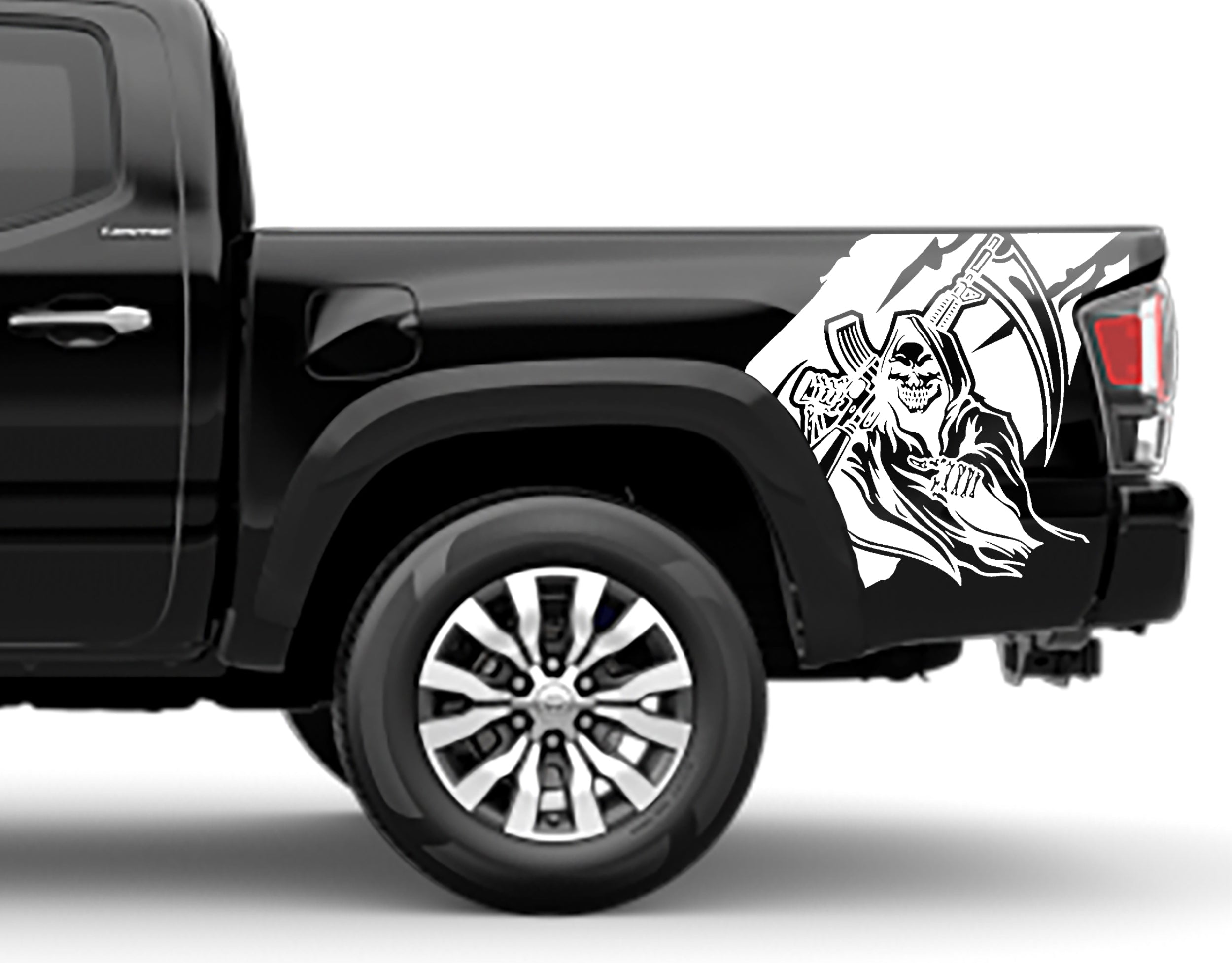 reaper bed decals for toyota tacoma 2016 to 2023 models white
