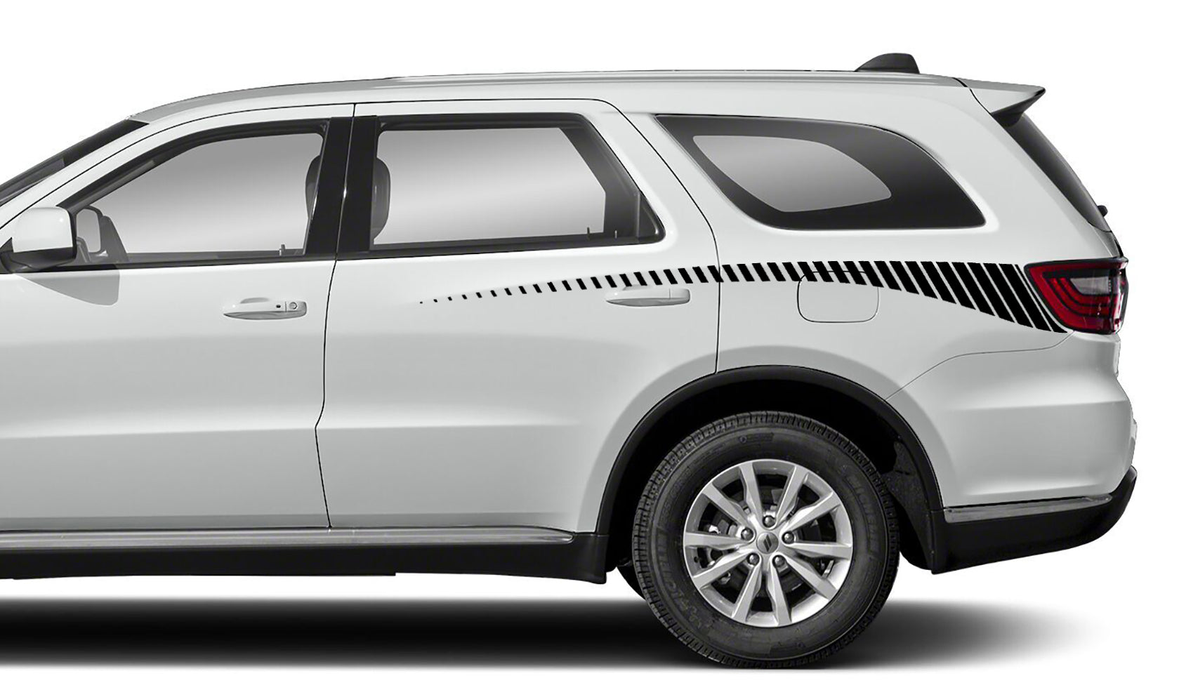 Dodge Durango Rear Spike Stripes Side Decals (Pair) : Vinyl Graphics Kit Fits (2021-2023)