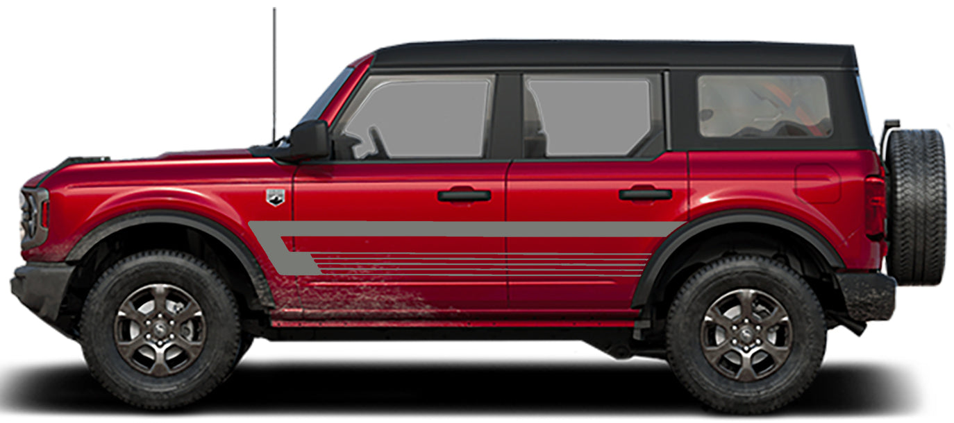 retro explorer line style side graphics for ford bronco 2021 to present gray