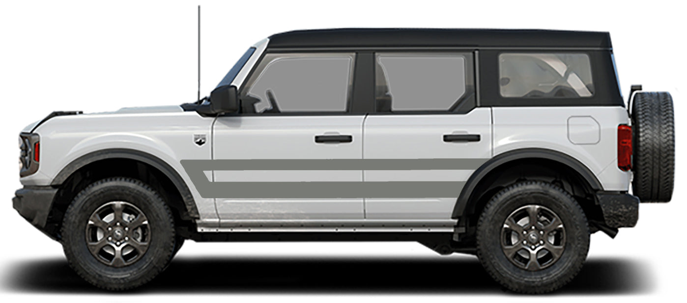 Retro explorer solid style side graphics for ford bronco gray