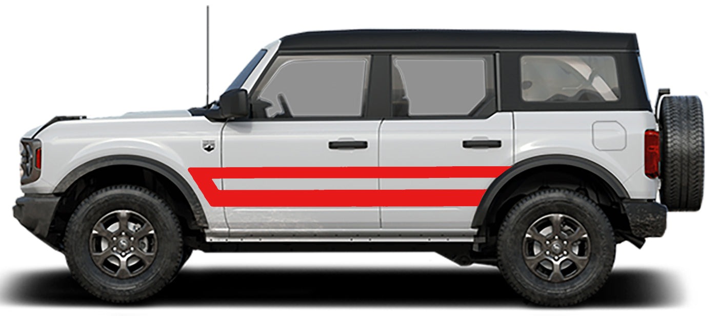Retro explorer solid style side graphics for ford bronco red