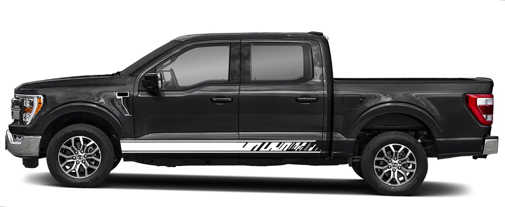 Ford F-150 Rocker Panel Stripes Decals (Pair) : Vinyl Graphics Kit Fit