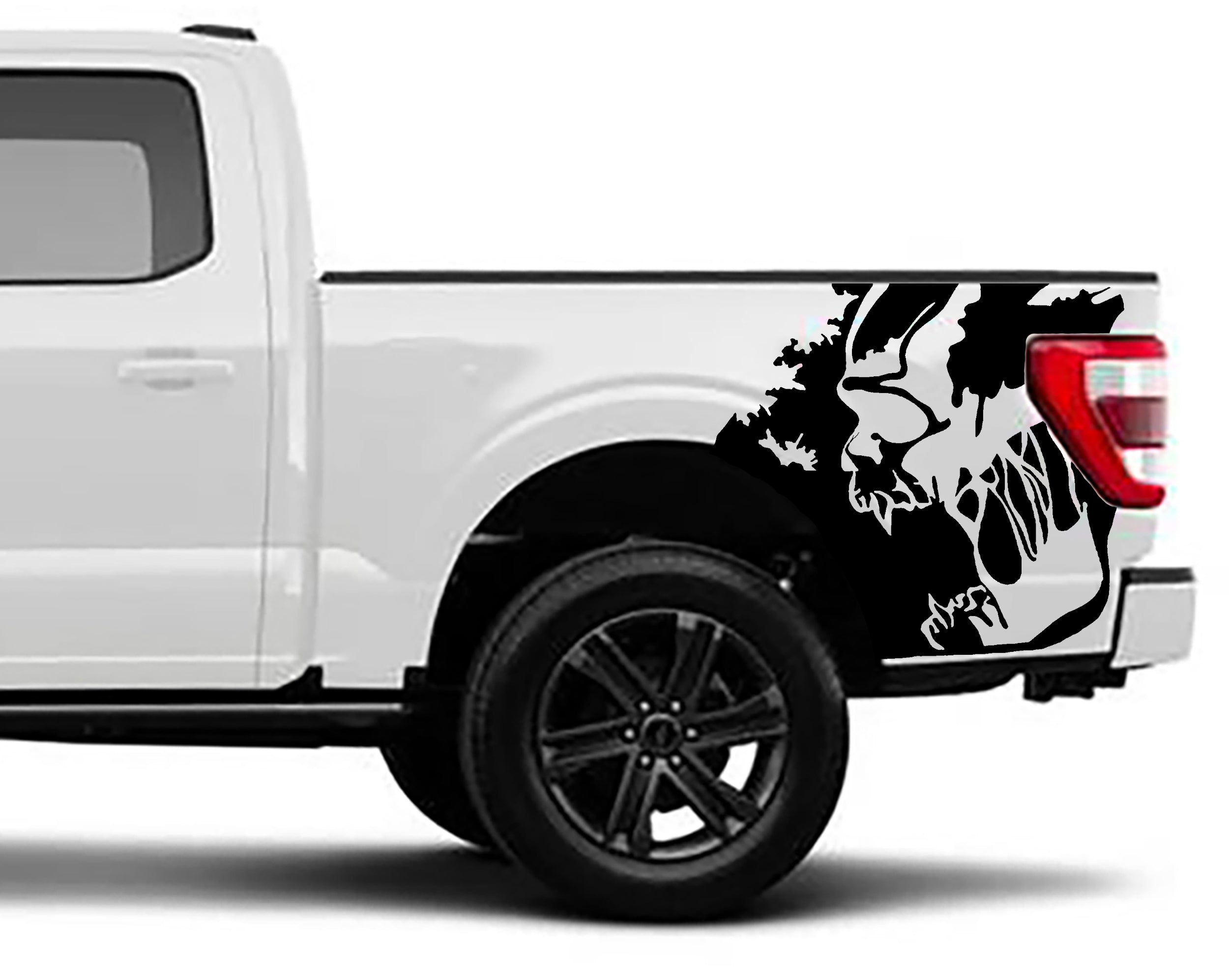 Ford F-150 Skull Scream Bed Decals (Pair) : Vinyl Graphics Kit Fits (2021-2023)