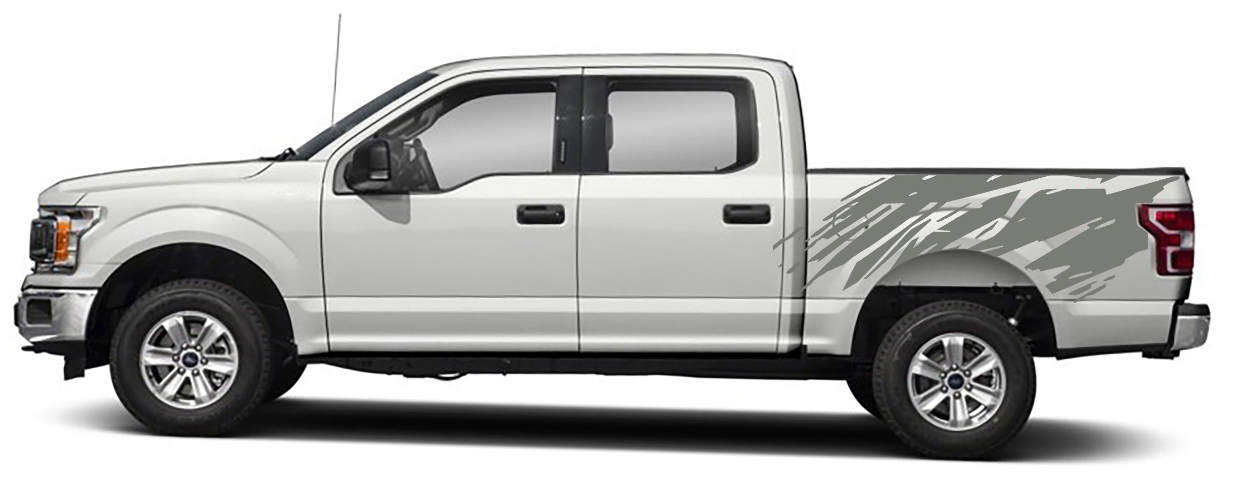 splatter style bed graphics for ford f 150 2015 to 2020 models gray