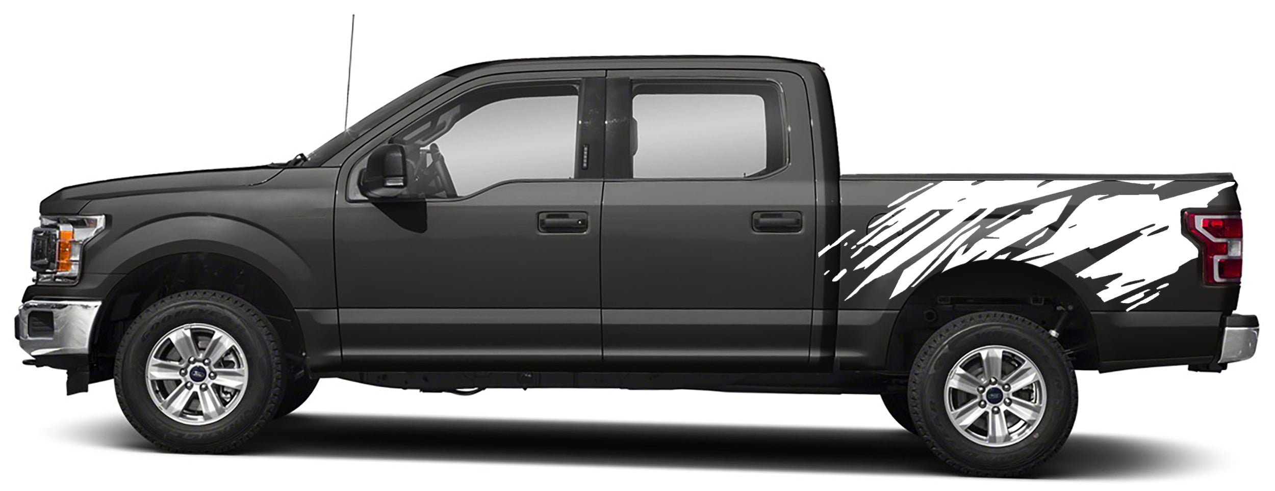 splatter style bed graphics for ford f 150 2015 to 2020 models white