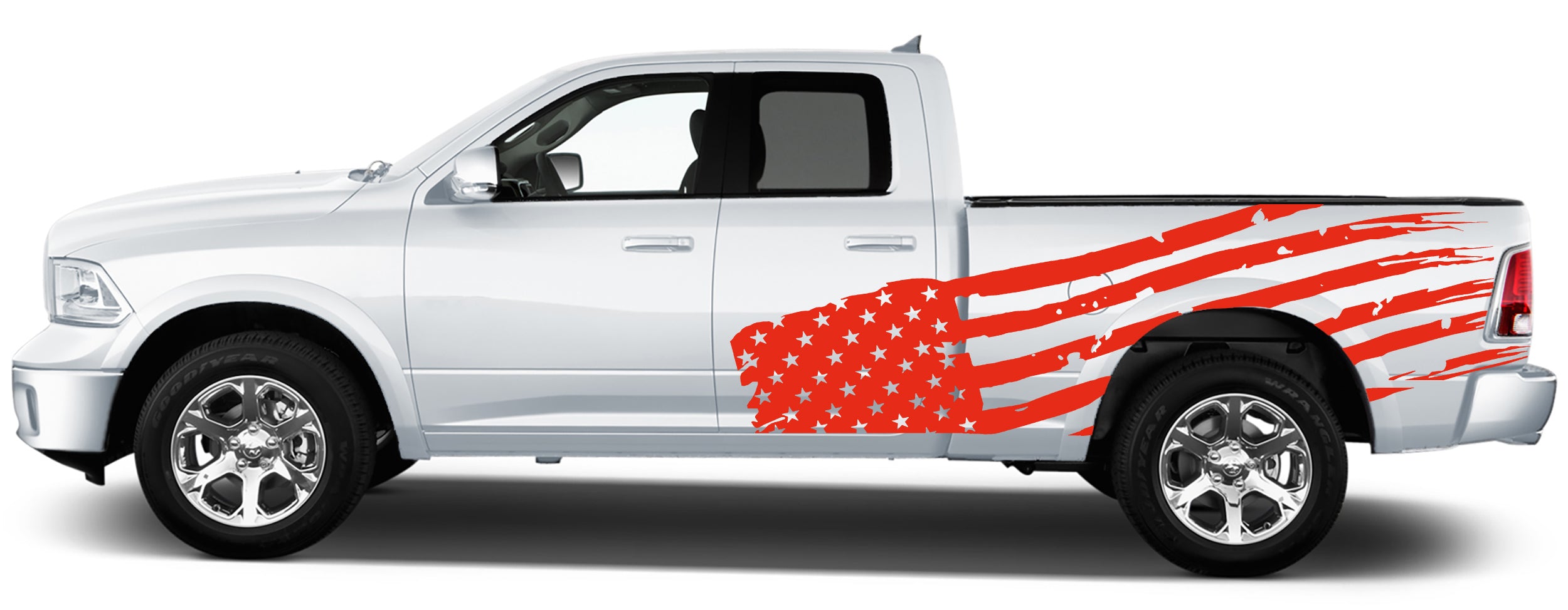 usa flag side graphics for dodge ram 2008 to 2018 models red