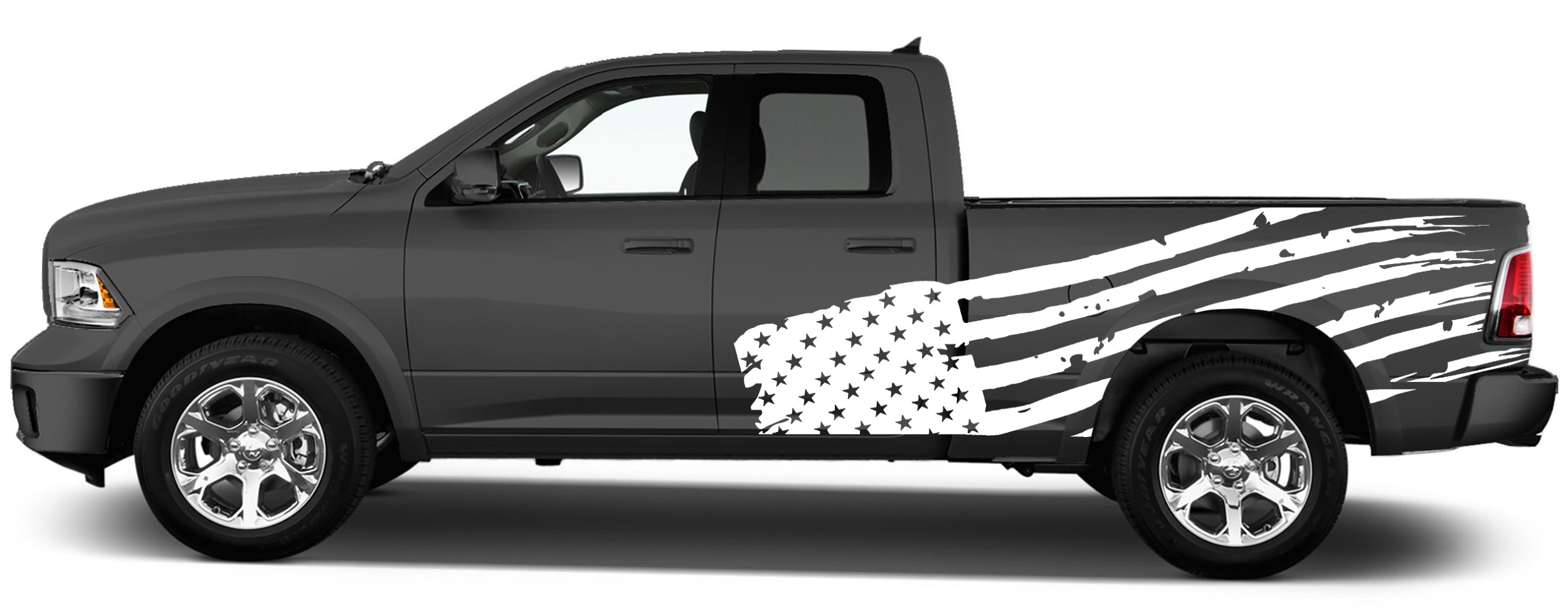 usa flag side graphics for dodge ram 2008 to 2018 models white