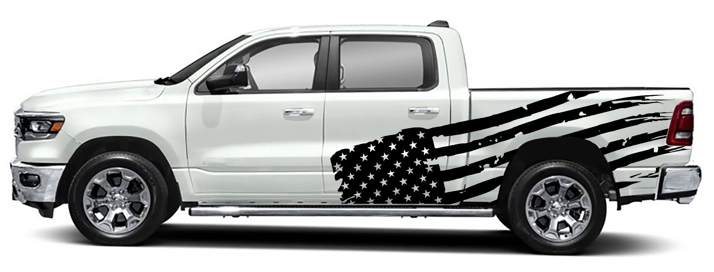 Patriot USA Flag side graphics for dodge ram 1500 2500 2019 to 2023 models 