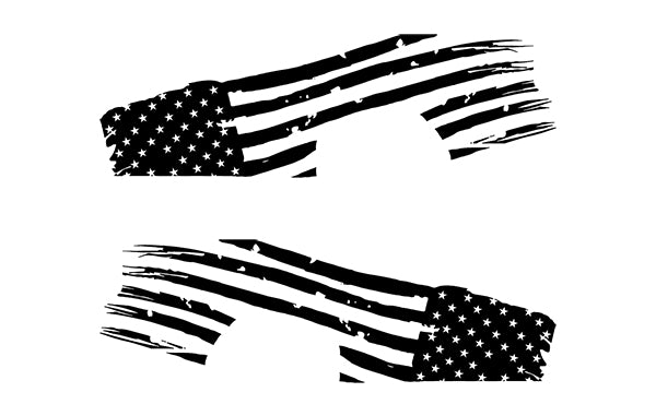 Black and White American Flag Decal / Sticker 54