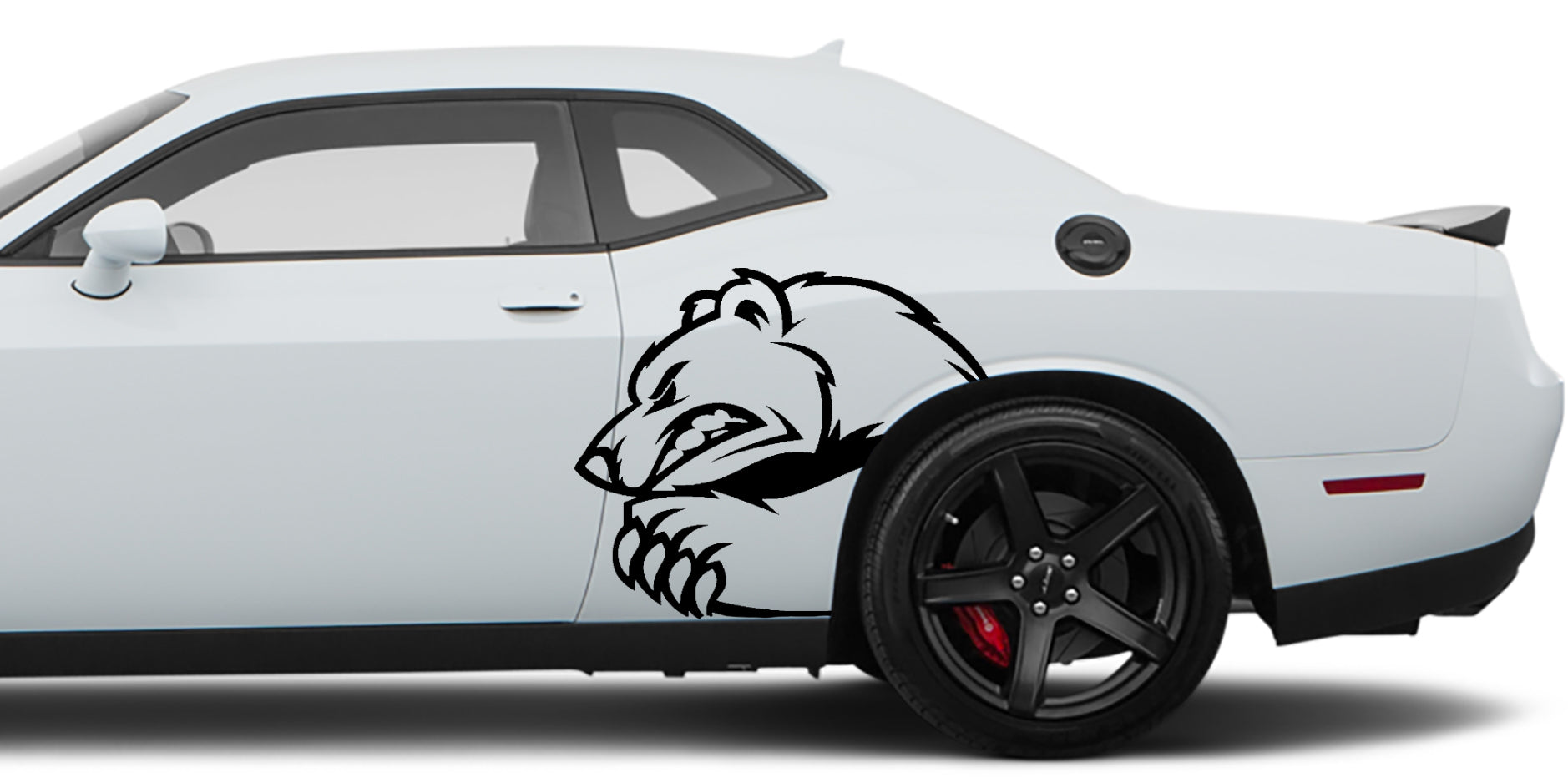 Dodge Challenger Angry Bear Side Decals (Pair) : Vinyl Graphics Kit Fits (2008-2023)