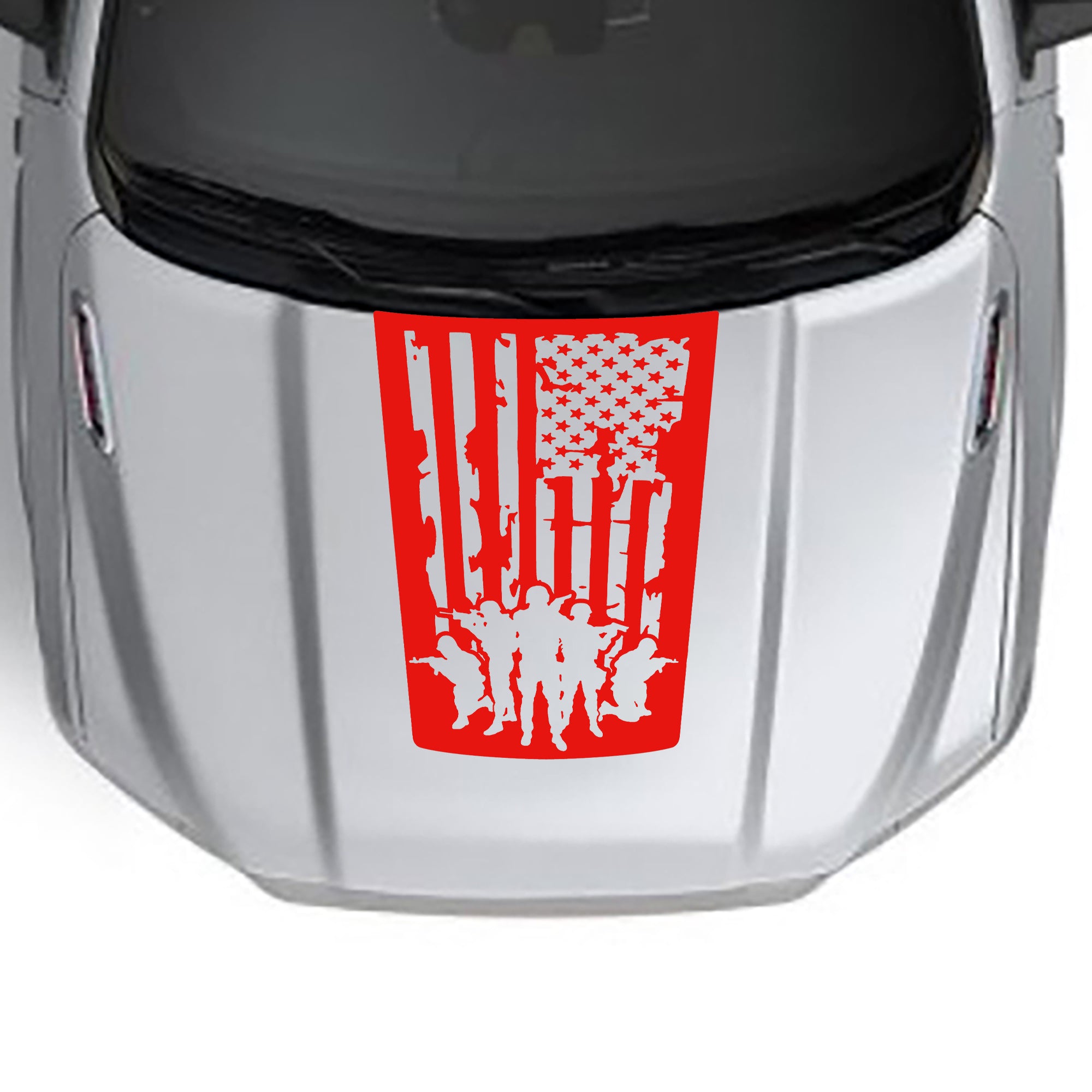 army flag base hood graphics for dodge ram 1500 2019 to 2023 red