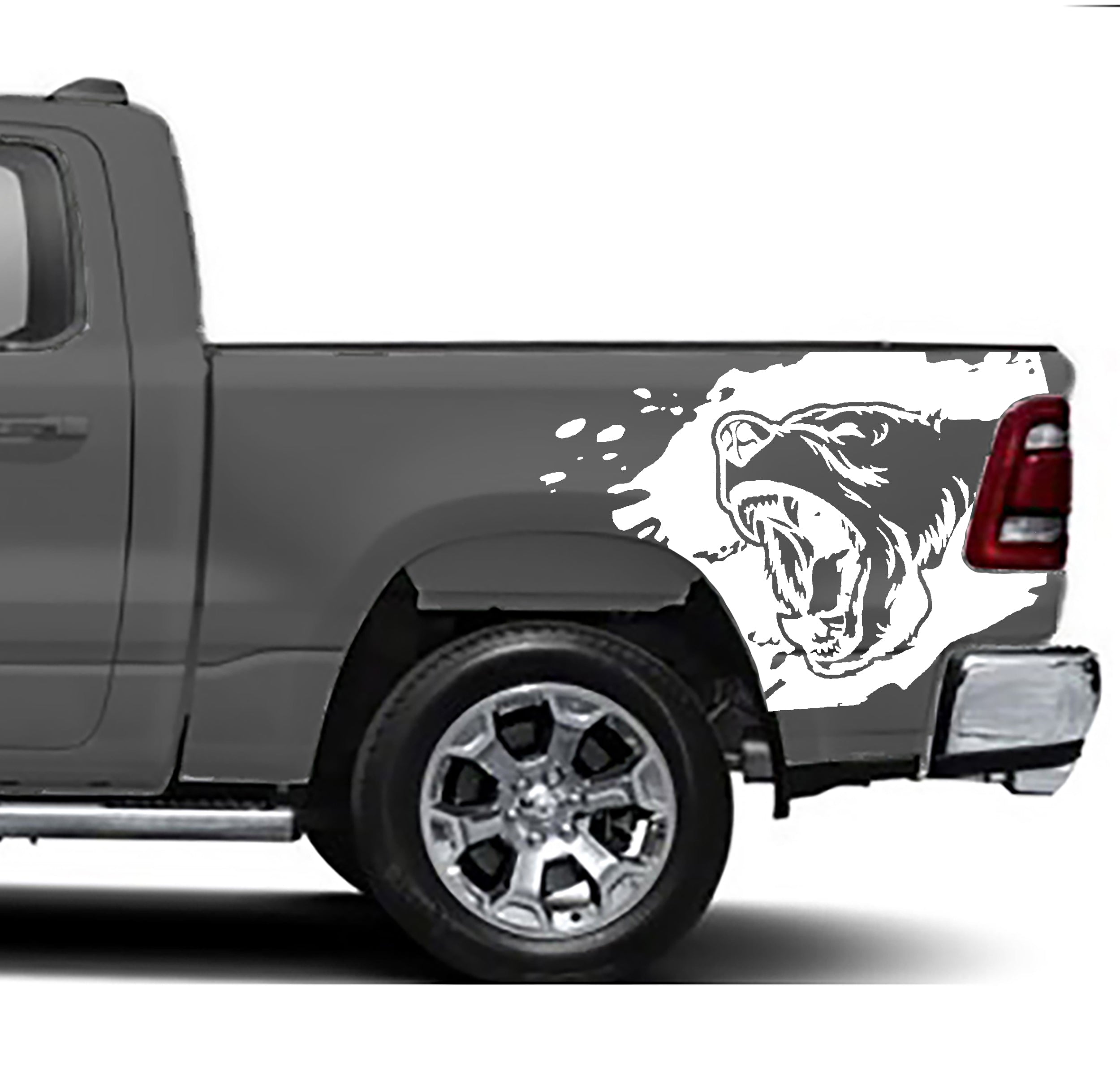 bear bed graphics for dodge ram 1500 2500 2019 to 2023 models white