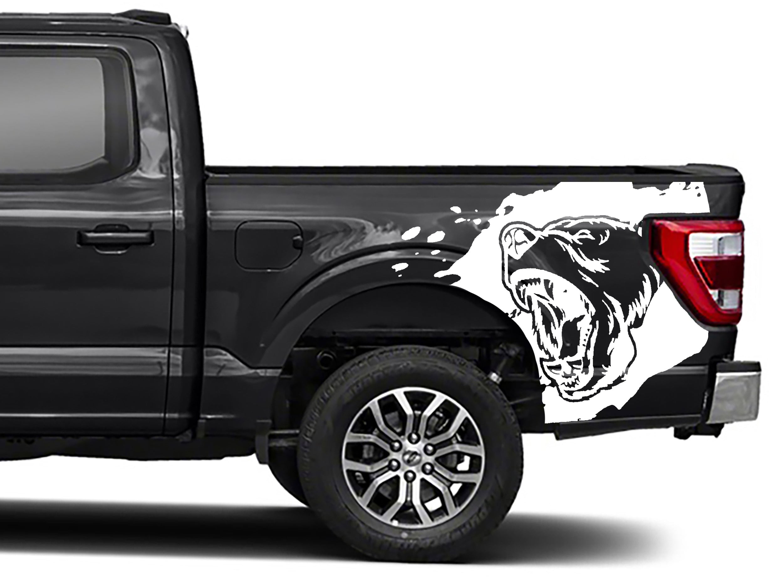 bear bed graphics for ford f 150 2021 to 2023 models white