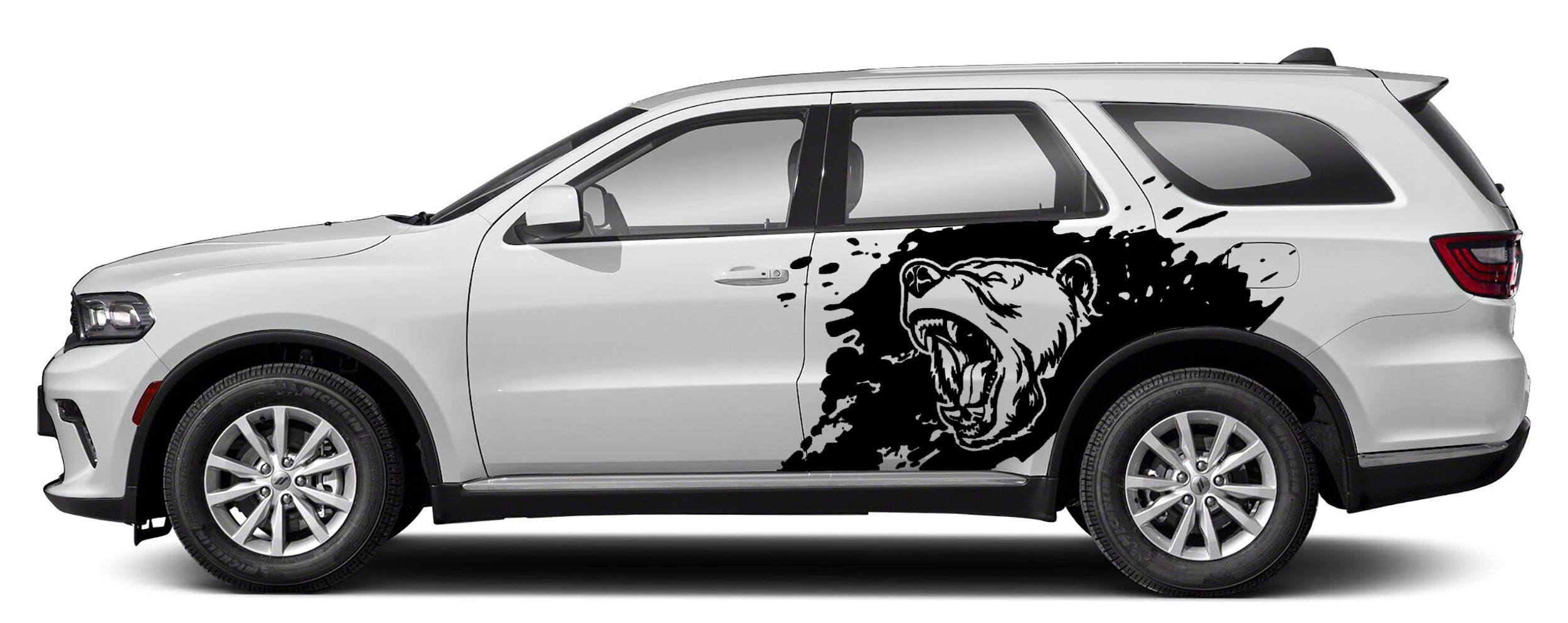 Dodge Durango Bear Splash Side Decals (Pair) : Vinyl Graphics Kit Fits (2021-2023)