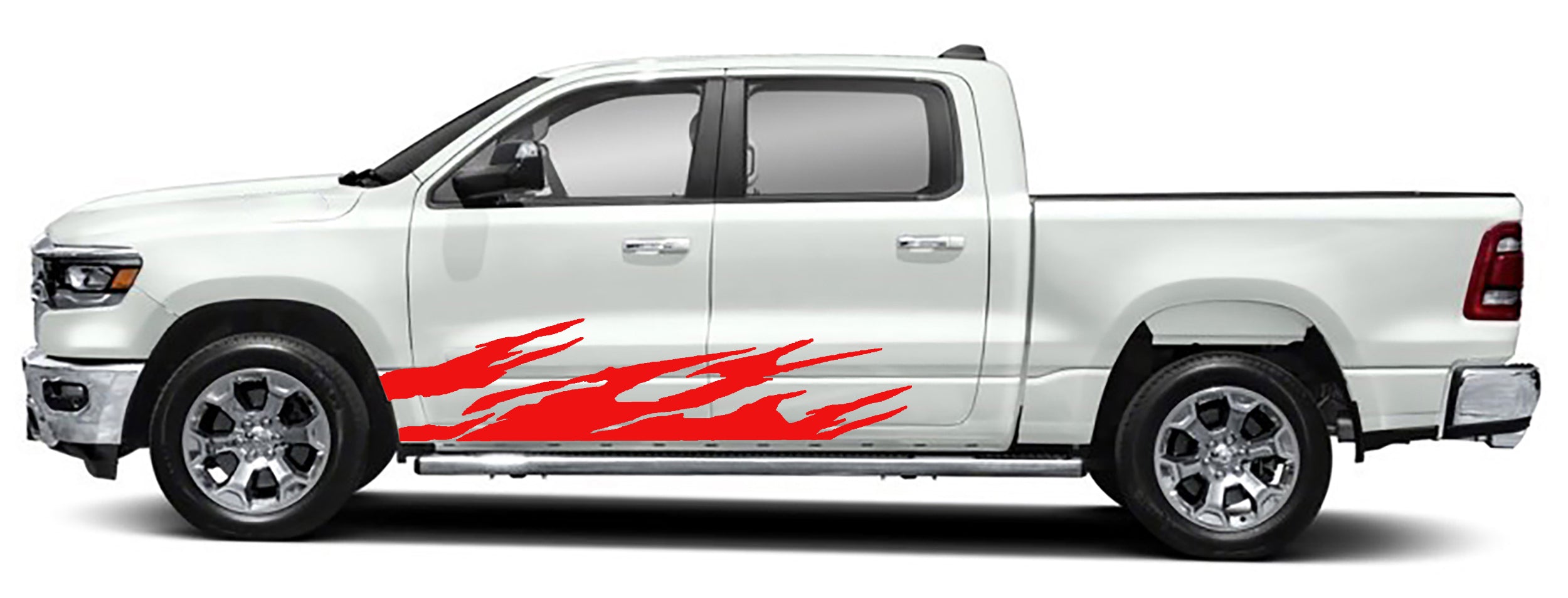 brush side stripes for dodge ram 1500 2500 2019 to 2023 models red