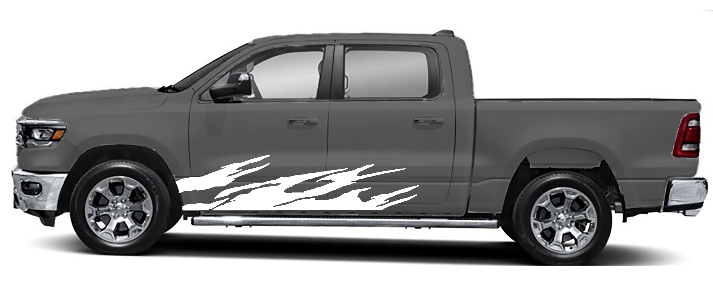 brush side stripes for dodge ram 1500 2500 2019 to 2023 models white