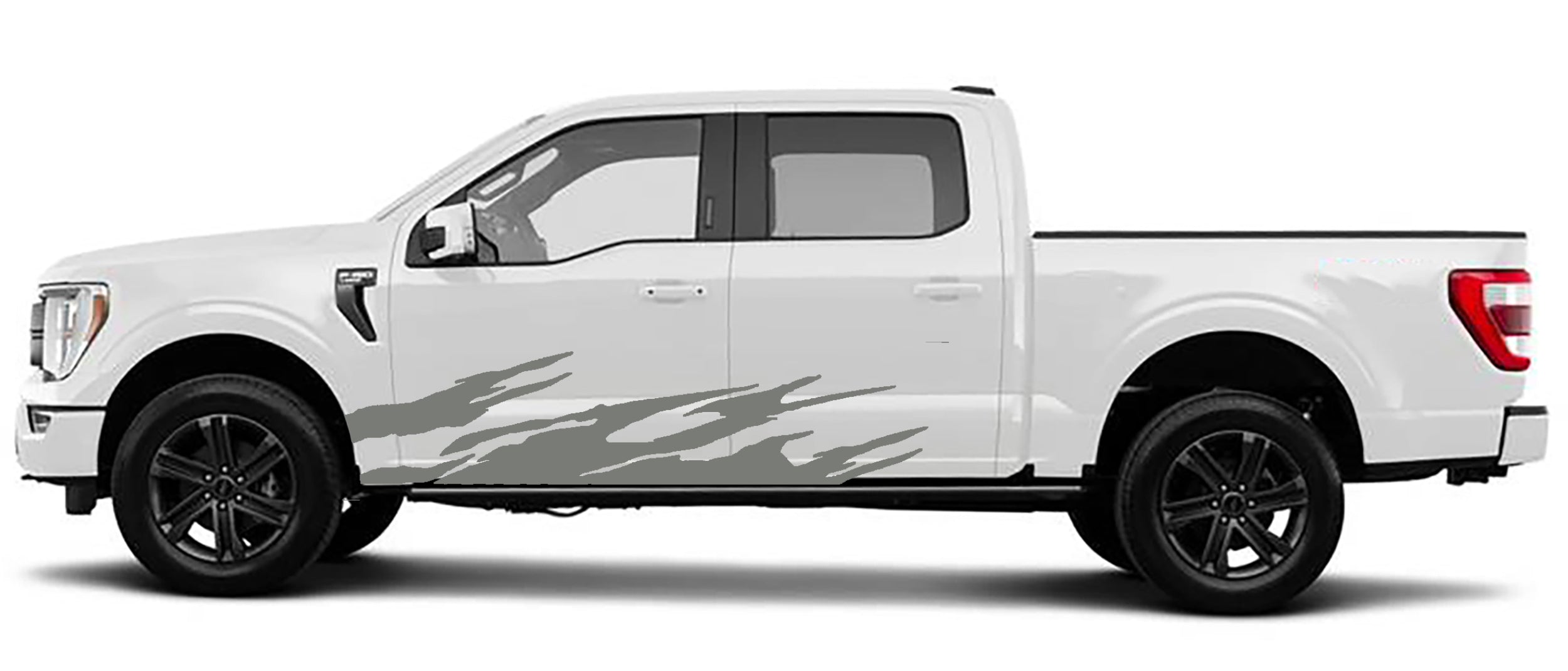 Brush side graphics for ford f 150 2021 to 2023 models gray