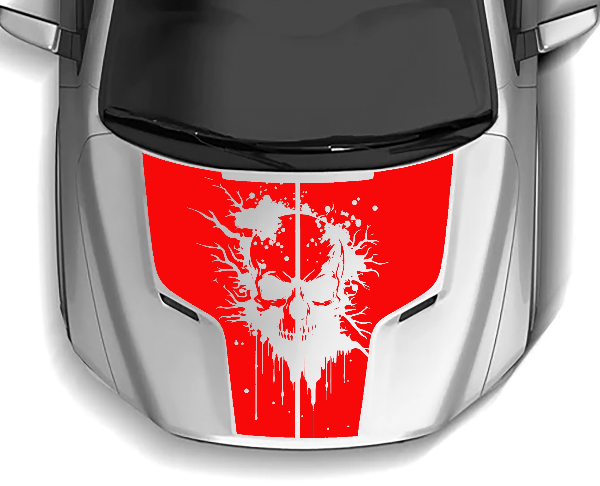 devil skull hood graphics for dodge ram hemi 2009 to 2018 models red