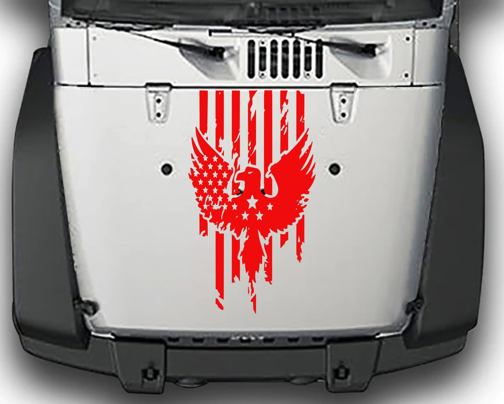 distressed american flag hood decal for jeep wrangler jk red