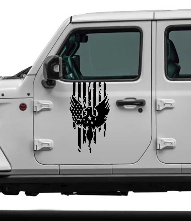 distressed door decals for jeep all models black