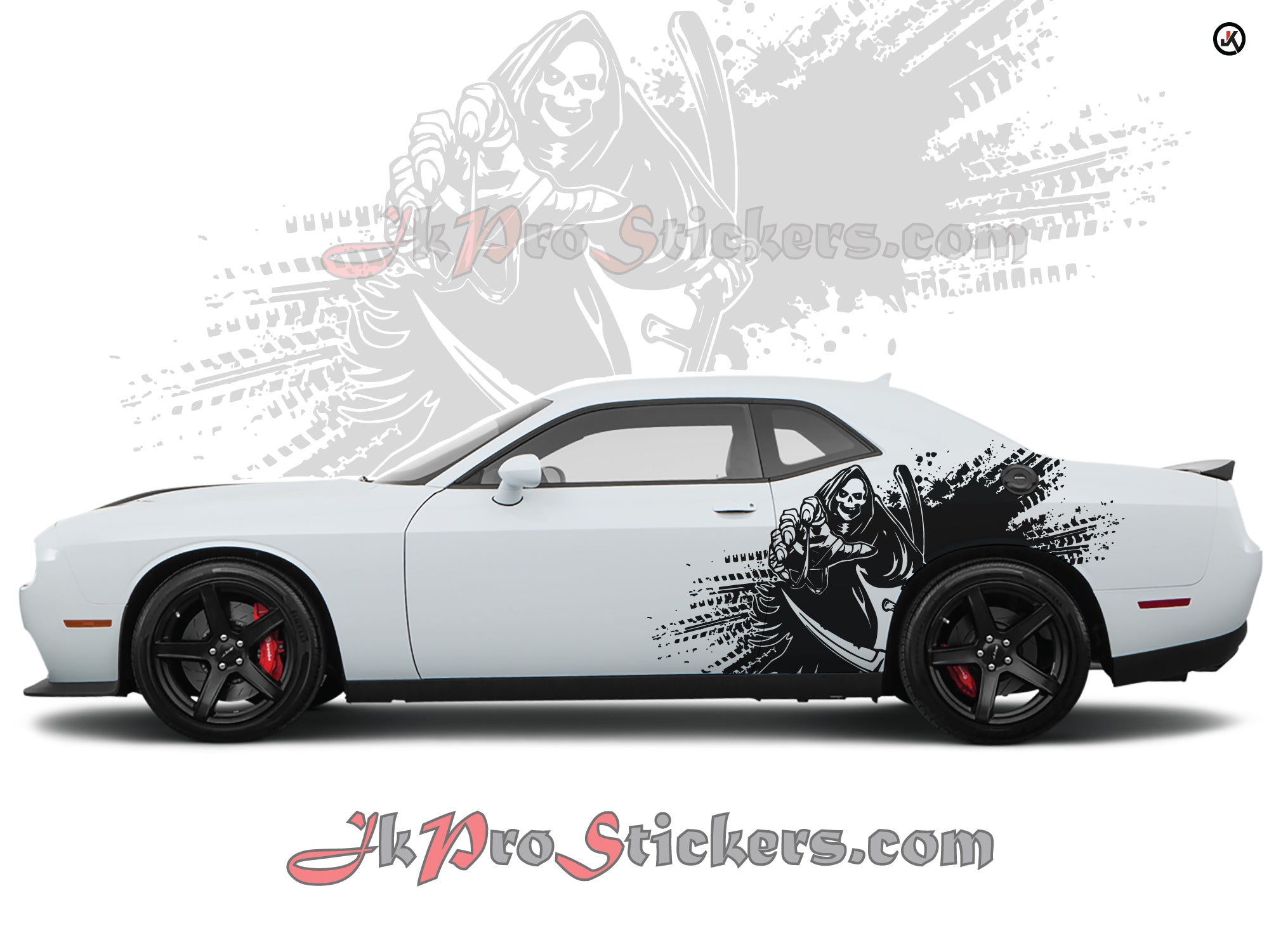 Dodge Challenger Reaper Splash Side Decals (Pair) | Vinyl Graphics Kit Fits 2008-2023 Models