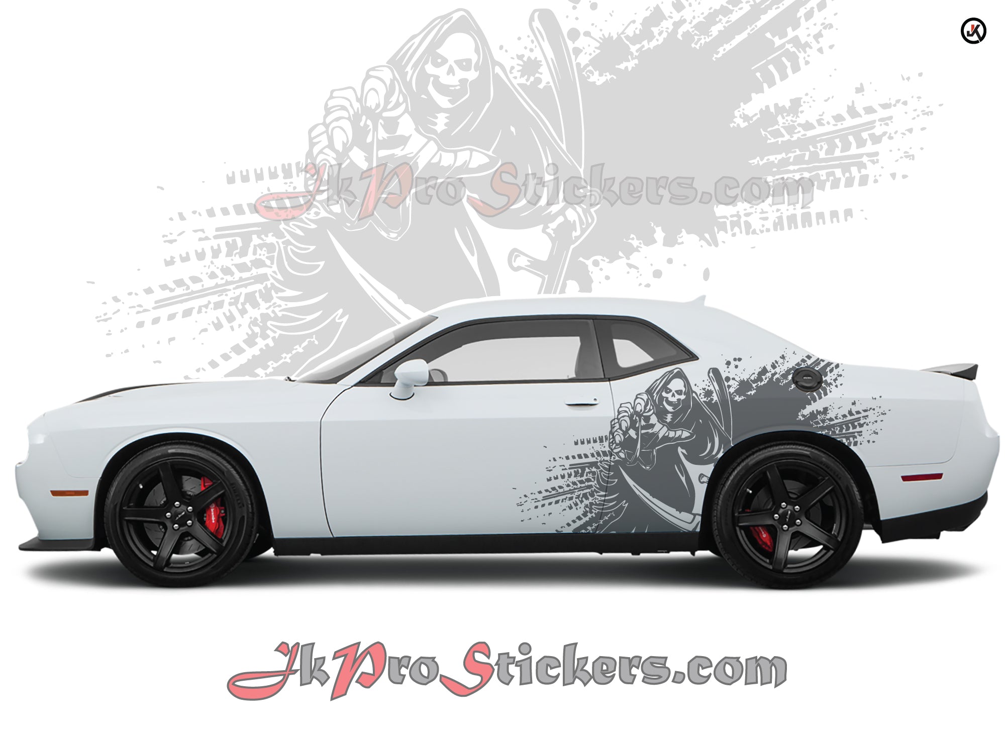 Dodge Challenger Reaper Splash Side Decals (Pair) | Vinyl Graphics Kit Fits 2008-2023 Models