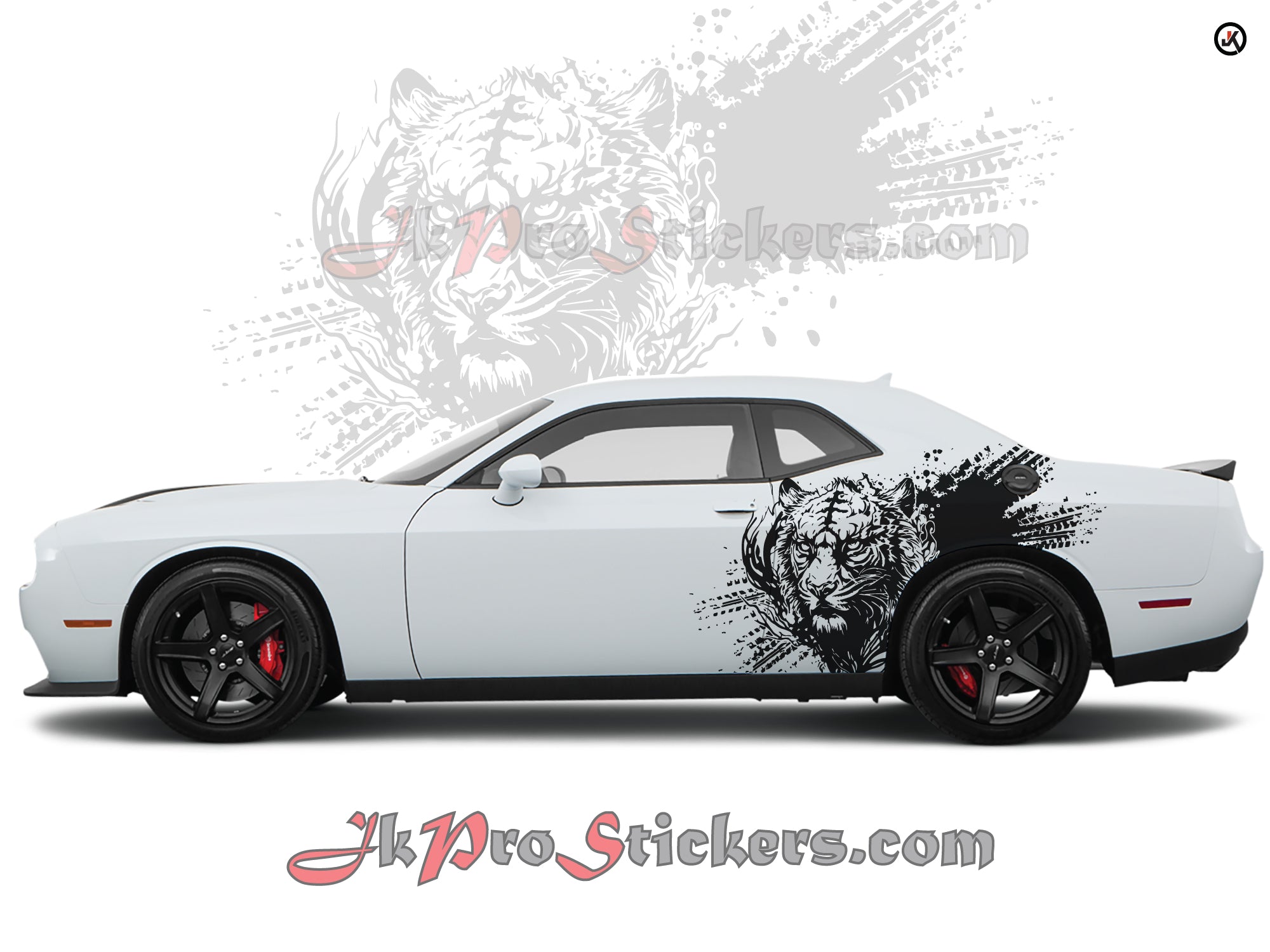 Dodge Challenger Tiger Splash Side Decals (Pair) | Vinyl Graphics Kit Fits 2008-2023