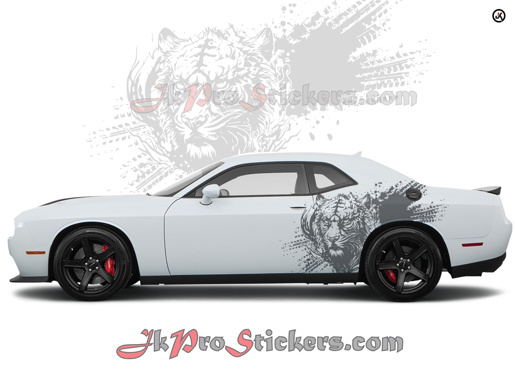 Dodge Challenger Tiger Splash Side Decals (Pair) | Vinyl Graphics Kit Fits 2008-2023