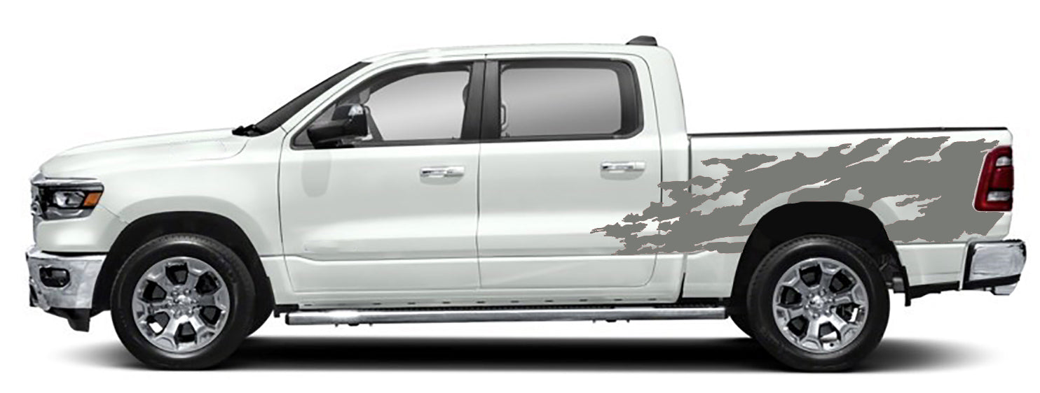 rage side bed graphics for dodge ram 2018 to 2023 models gray