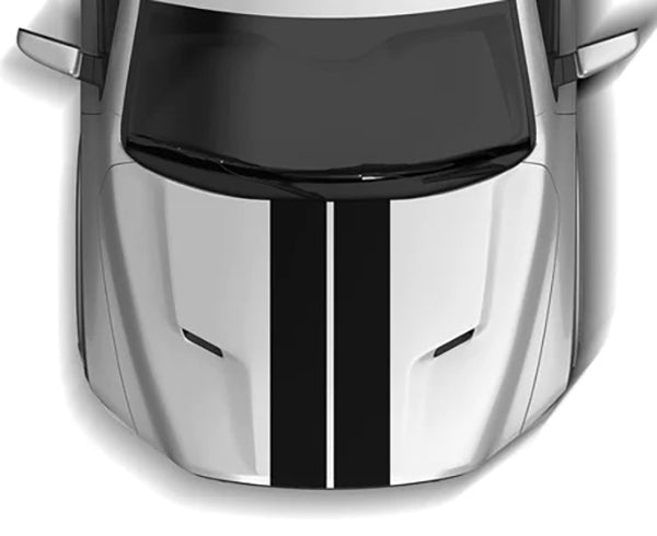 Dodge Ram Dual Rally Racing Stripes Hood Decal : Vinyl Graphics Kit Fi