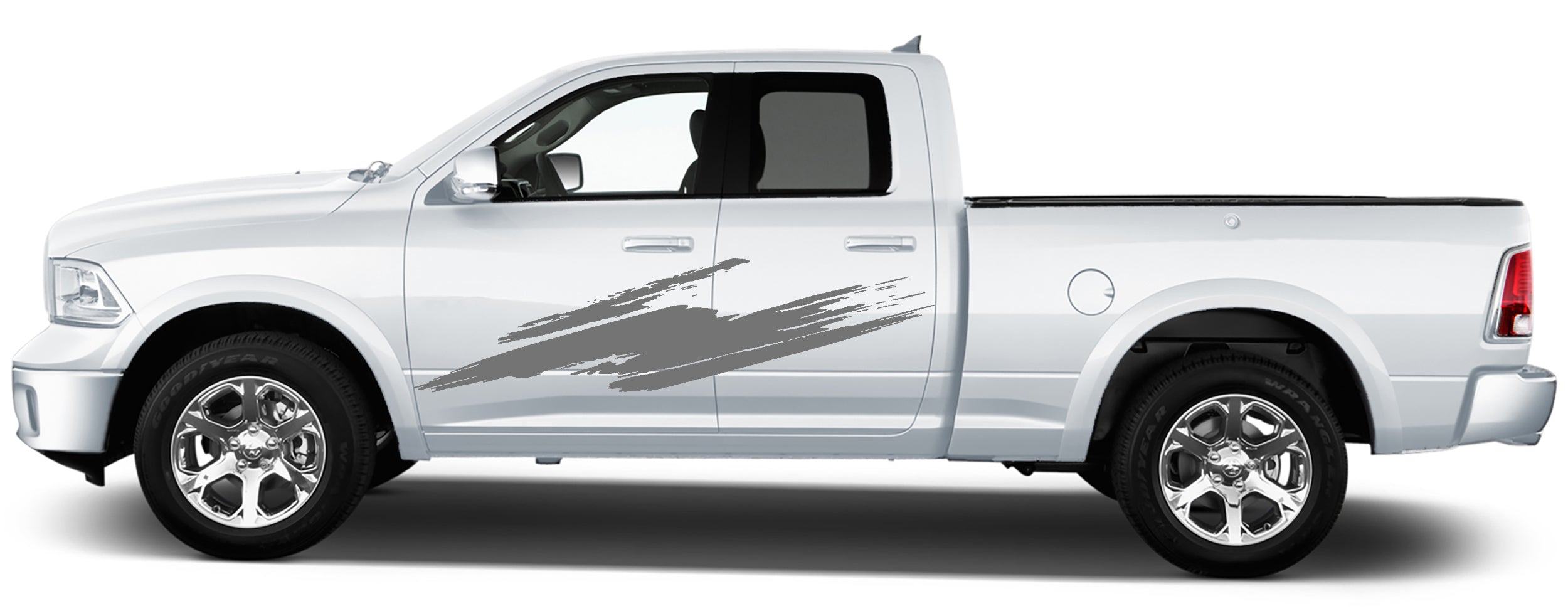 door splash side graphics for dodge ram 2008 to 2018 models gray