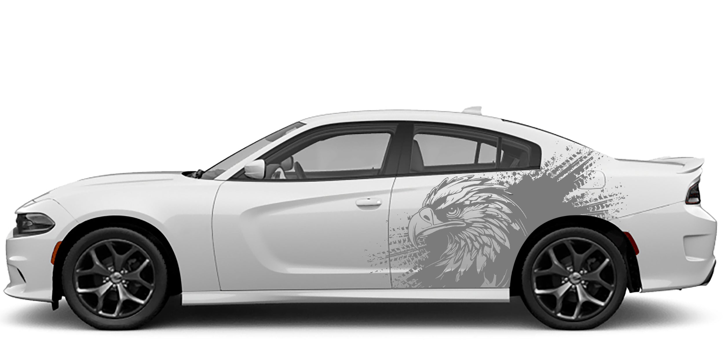 eagle splash side graphics for dodge charger 2015 to 2023 models gray