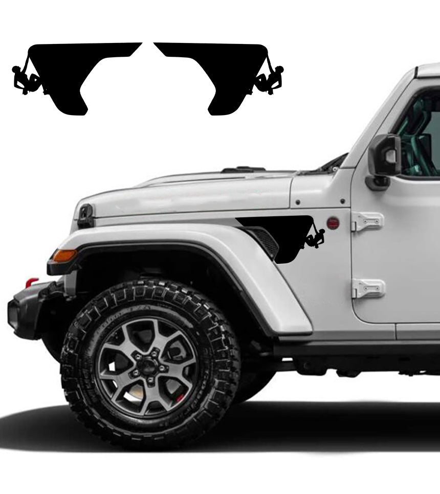 female rock climber fender vent decals for jeep wrangler jl black