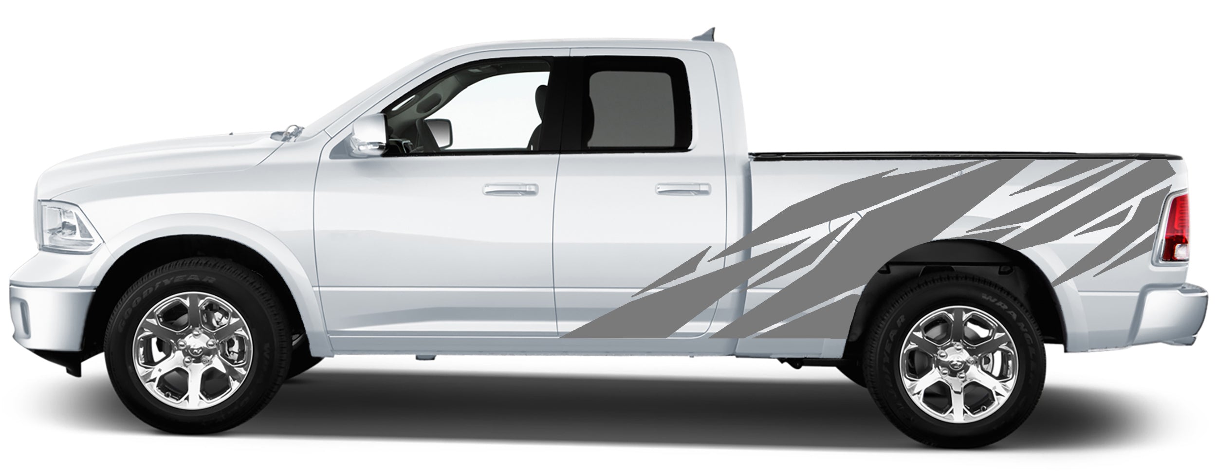 geometric side graphics for dodge ram 2008 to 2018 models gray