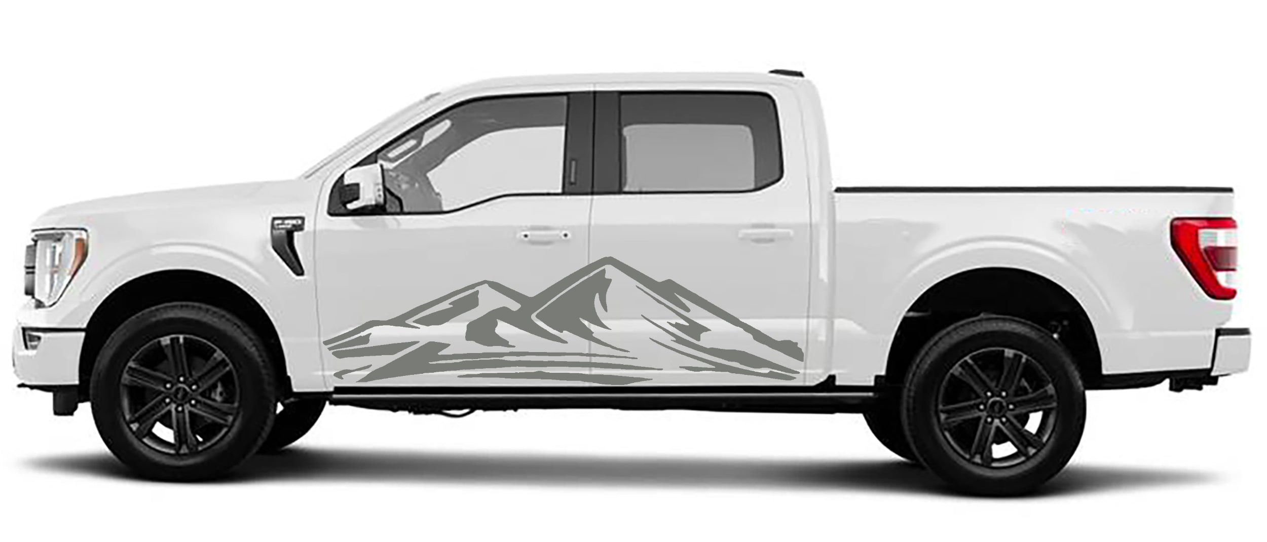 gaint mountain side graphics for ford f 150 2021 to 2023 models gray