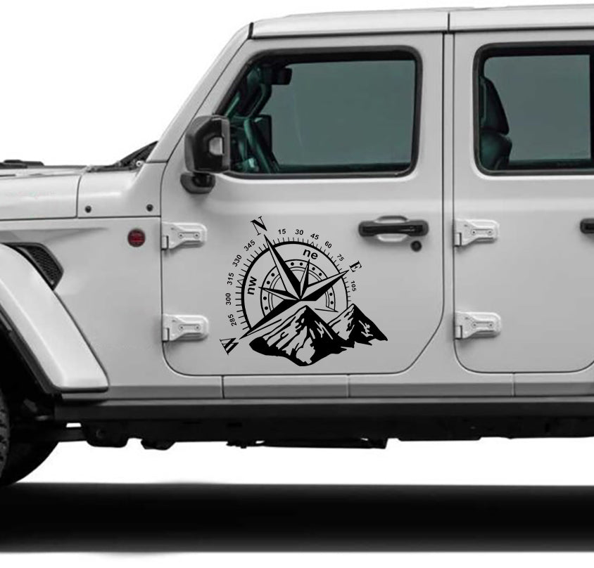 granite compass side decals for jeep all models black